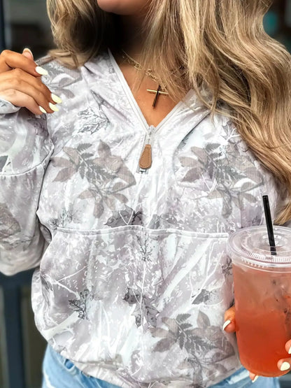 Sarah Express Women's Half-Zip Long Sleeve Hoodie