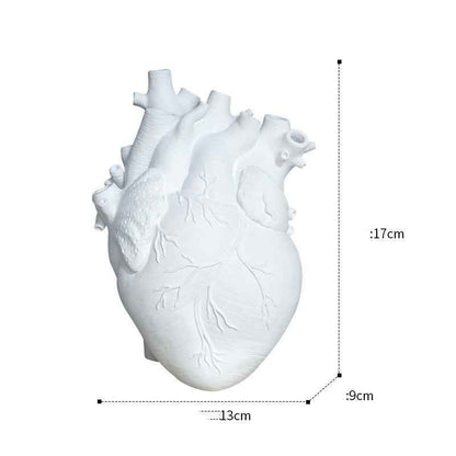 Sarah Express Nordic Heart Flower Vase Resin Sculpture Desktop Planter Home Decor Ornament