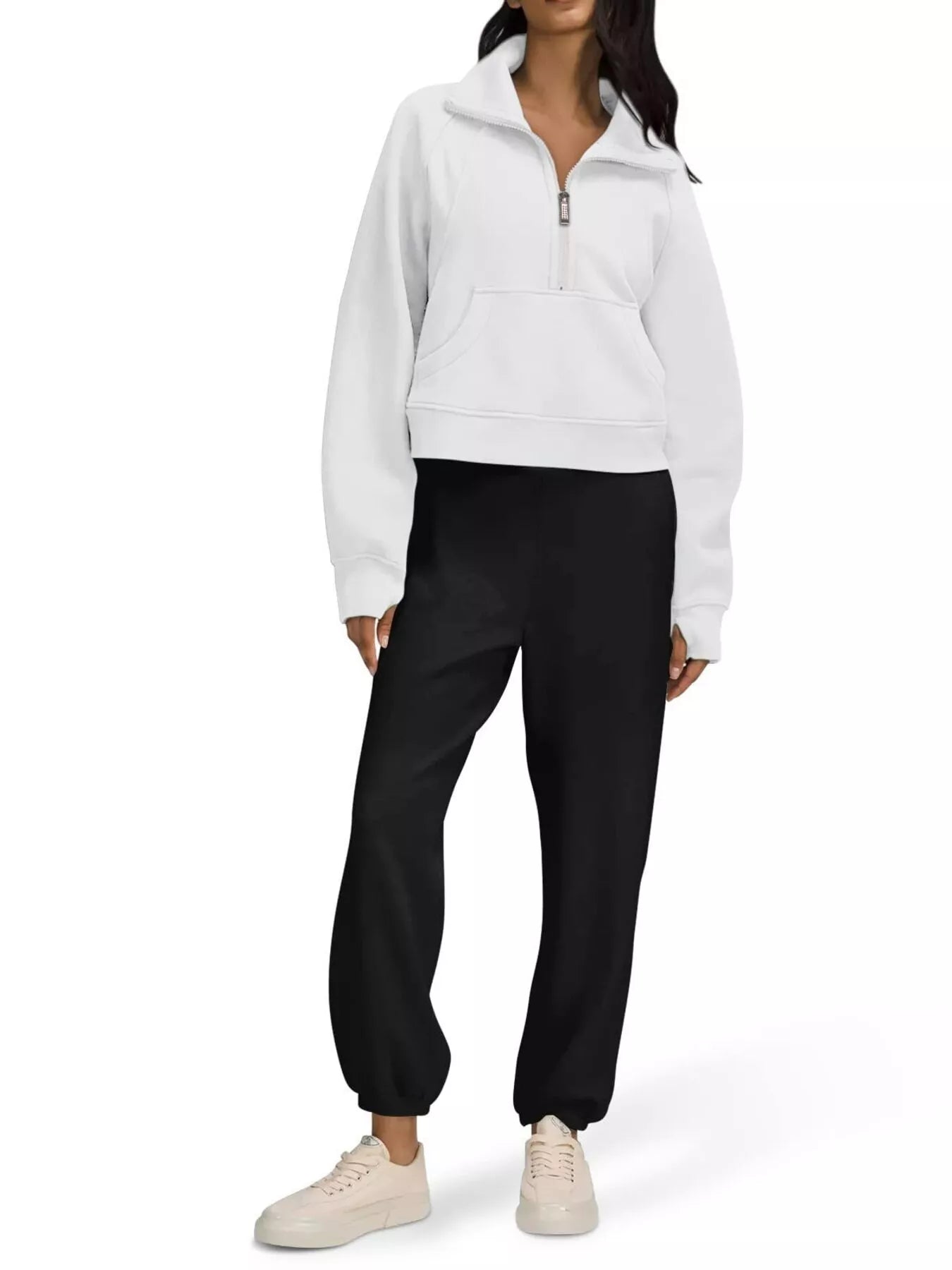 Sarah Express Women's Half Zip Raglan Sleeve Sweatshirt
