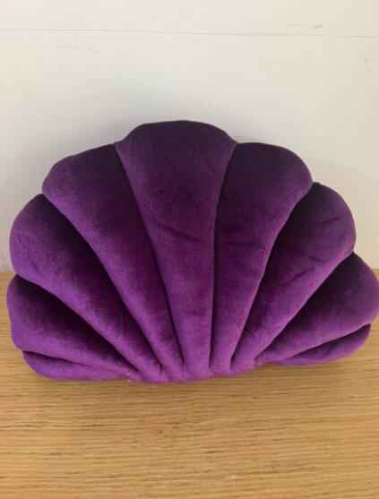 Sarah Express Shell Pillow Cushion - Plush Decorative Throw Pillow for Sofa Bed Home Decor Deep purple