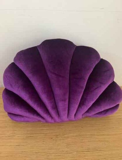 Sarah Express Shell Pillow Cushion - Plush Decorative Throw Pillow for Sofa Bed Home Decor Deep purple