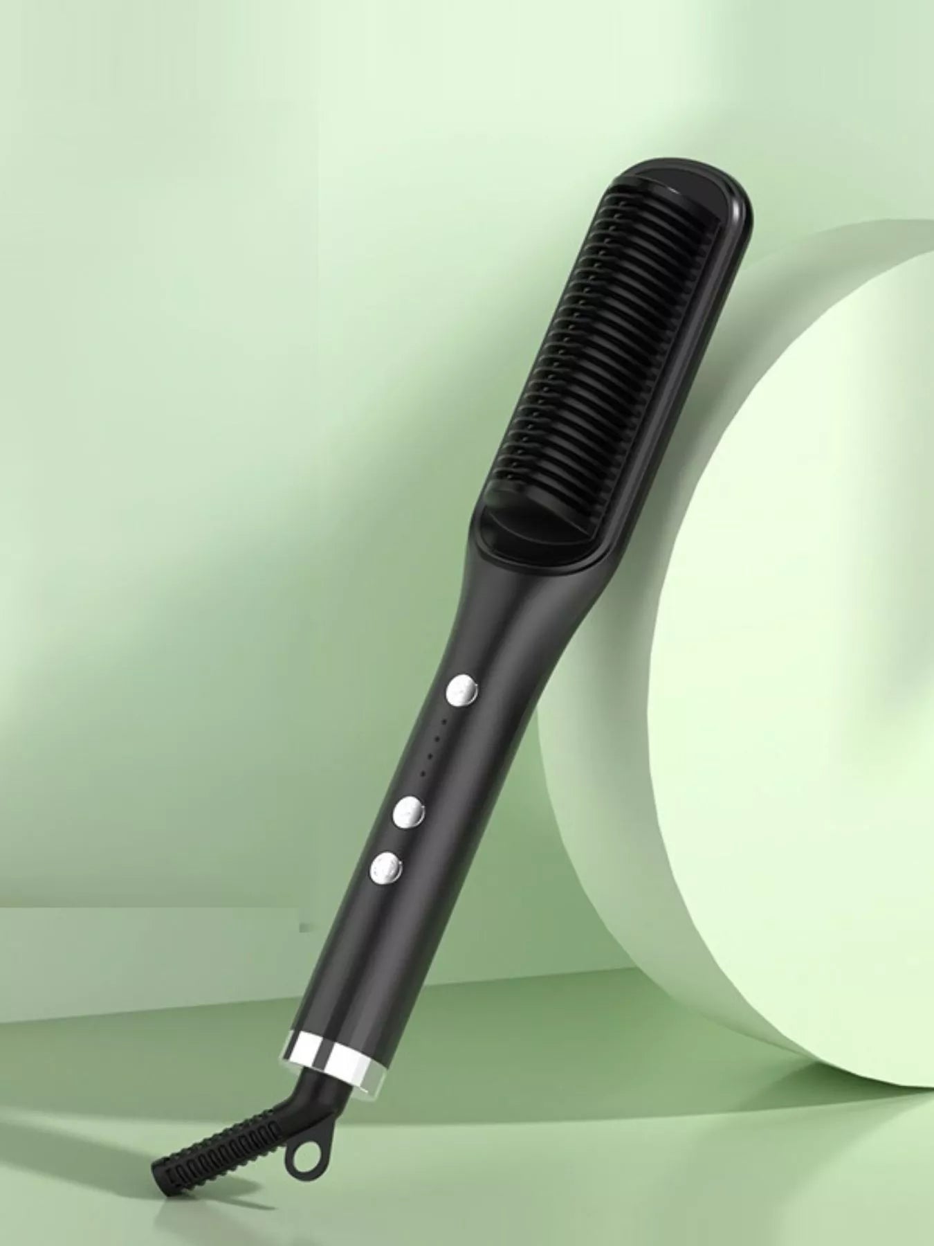 Sarah Express 2-in-1 Hair Straightener Brush Comb - Heating Straightening & Curling Tool Black