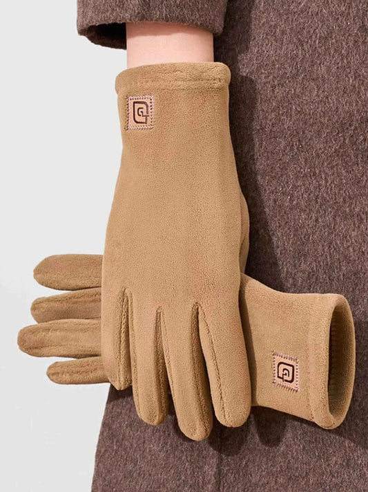 Sarah Express Women's Fleece Touchscreen Gloves - Winter Warm Thermal Gloves Camel One Size