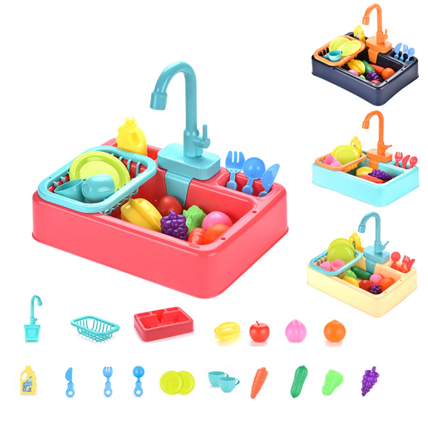 Interactive Kitchen Sink Toy Set with Electric Water Pump for Kids Ages 3+