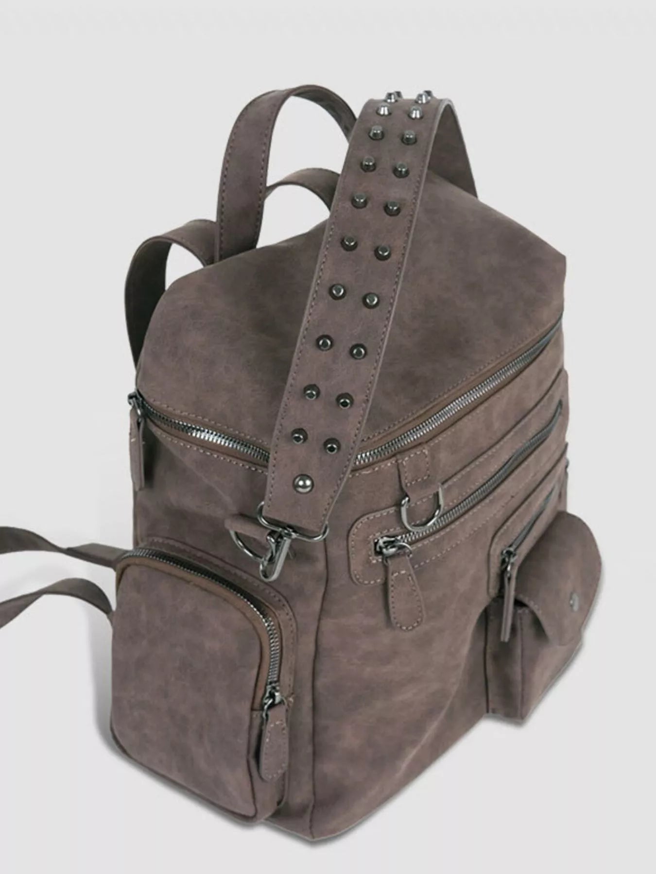 Sarah Express Women's Multi-Pocket Studded Convertible Backpack Bag