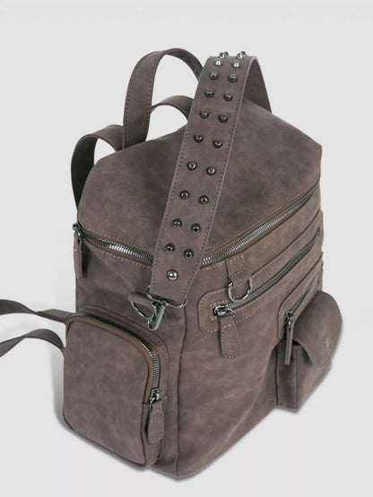 Sarah Express Women's Multi-Pocket Studded Convertible Backpack Bag