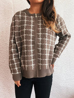 Sarah Express Women's Plaid Pattern Zip Up Cardigan