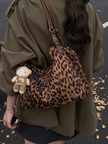 Sarah Express Women's Leopard Print Adjustable Strap Shoulder Bag