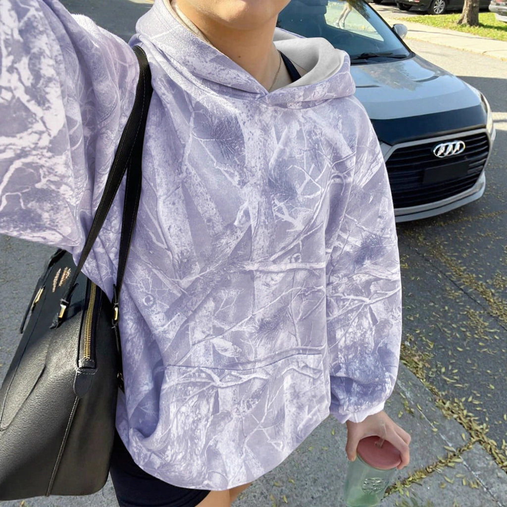 Women's Jungle Maple Leaf Branches Hoodie Long Sleeve Pullover