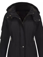 Sarah Express Women's Hooded Mid-Length Windproof Outerwear Plus Size