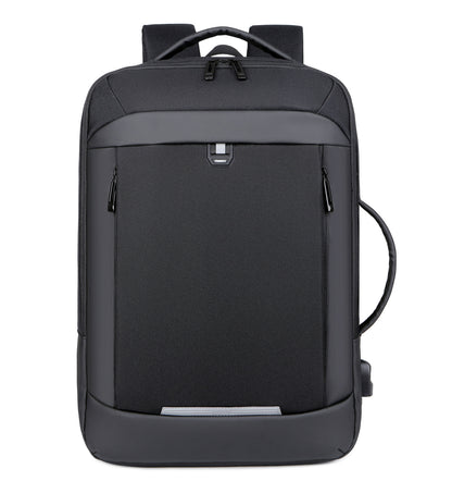 Sarah Express Breathable Laptop Backpack – Expandable 20-35L Oxford Fabric Travel & School Bag Black