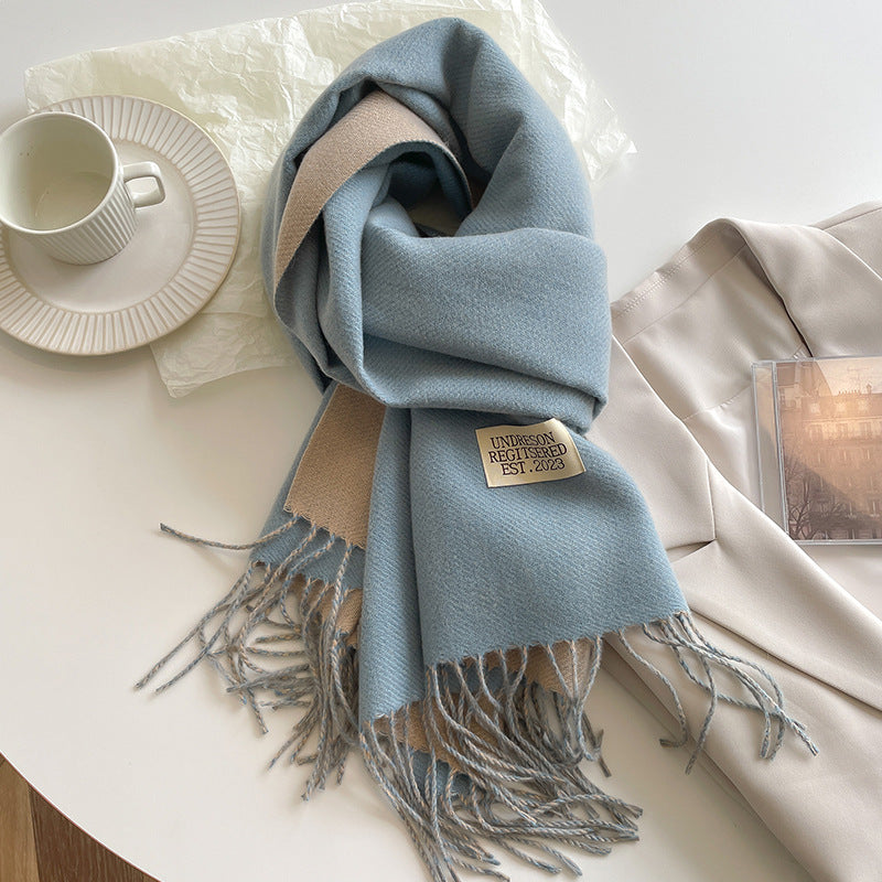 Sarah Express Women's Double-Sided Cashmere-Feel Scarf Winter Warm Oversized Wrap Fall Winter Casual