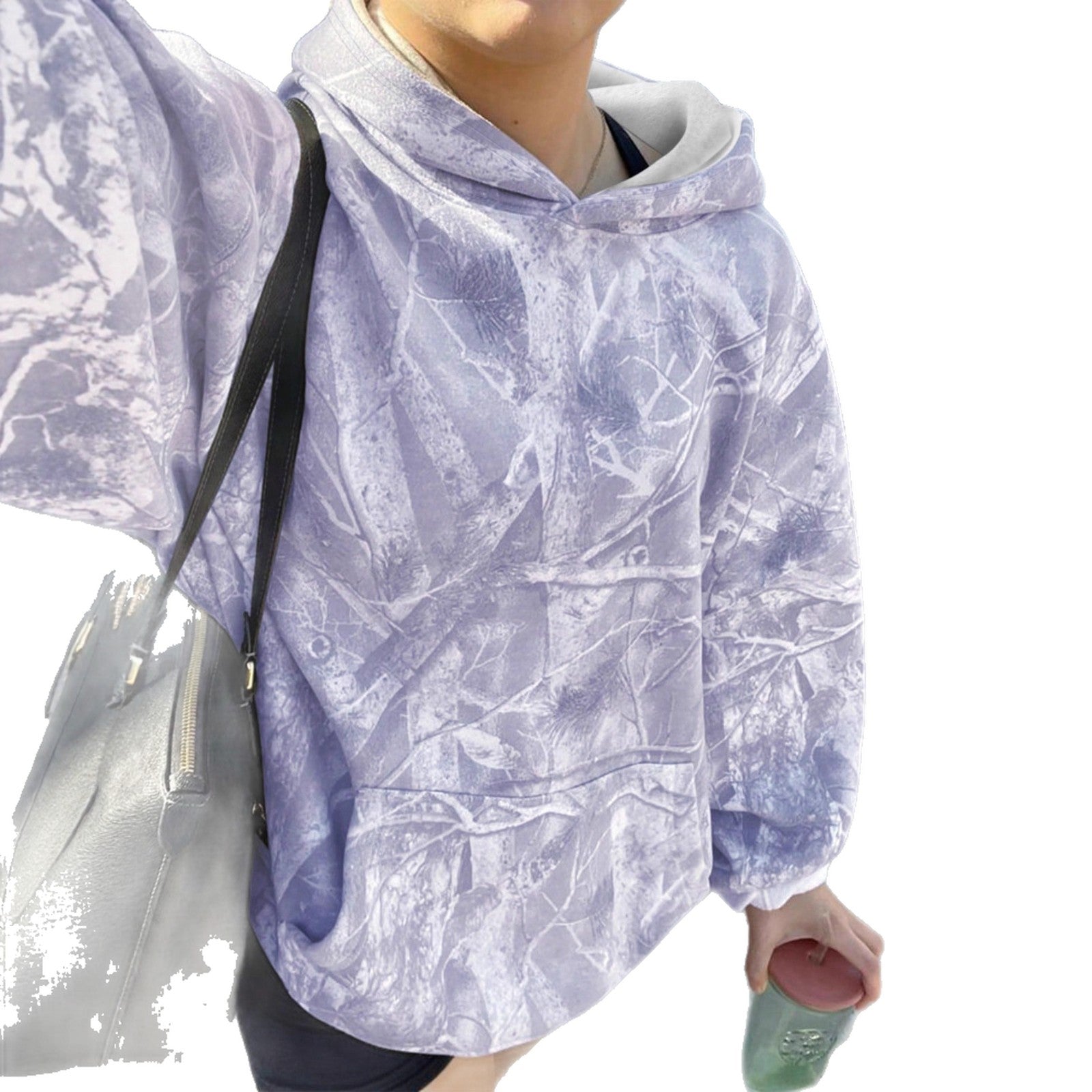 Women's Jungle Maple Leaf Branches Hoodie Long Sleeve Pullover