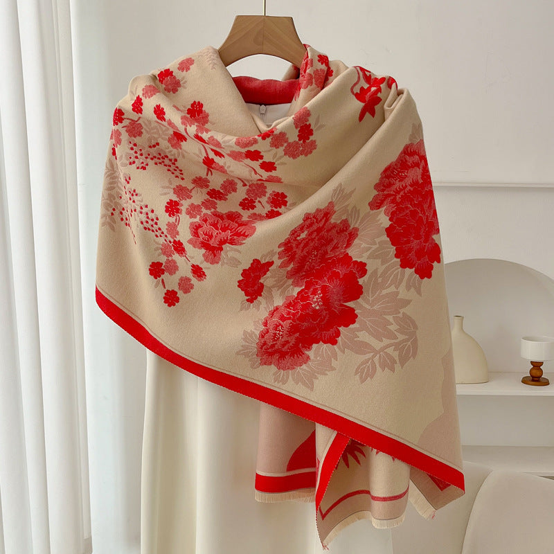 Sarah Express Geometric Ethnic Print Scarf Soft Cashmere-Feel Warm