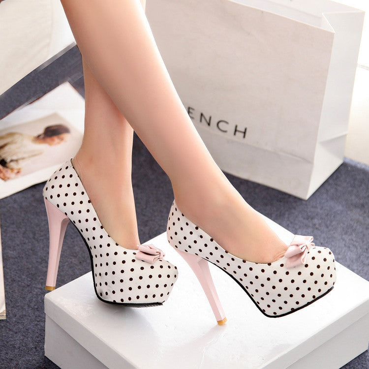 Sarah Express Bow Stiletto High Heels Pointed Toe Women's Dress Shoes