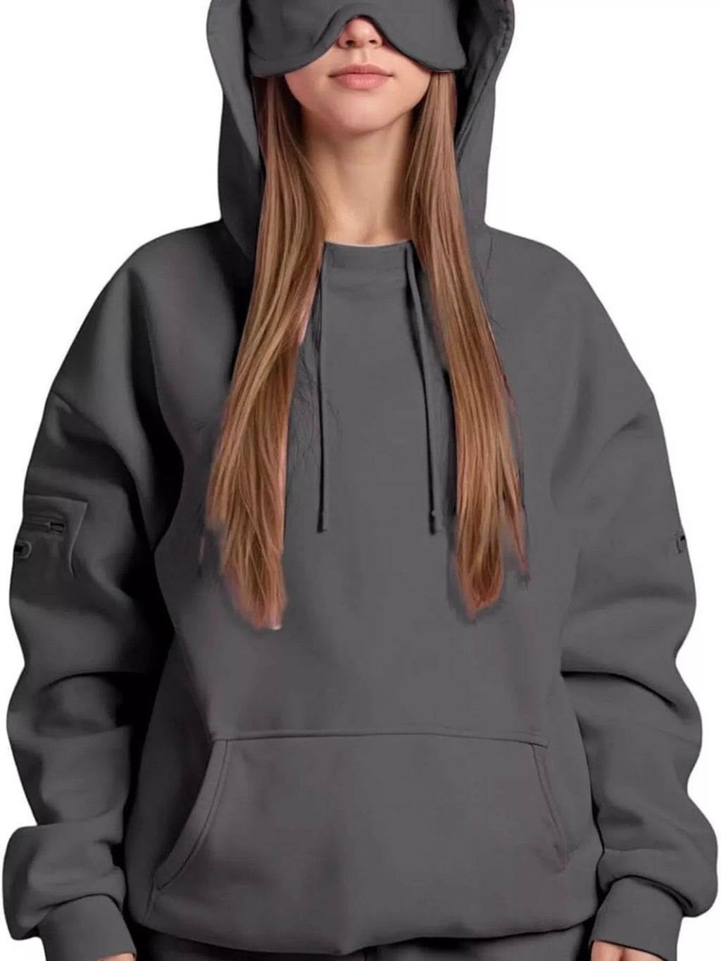 Sarah Express Women's Oversized Kangaroo Pocket Long Sleeve Hoodie Plus Size