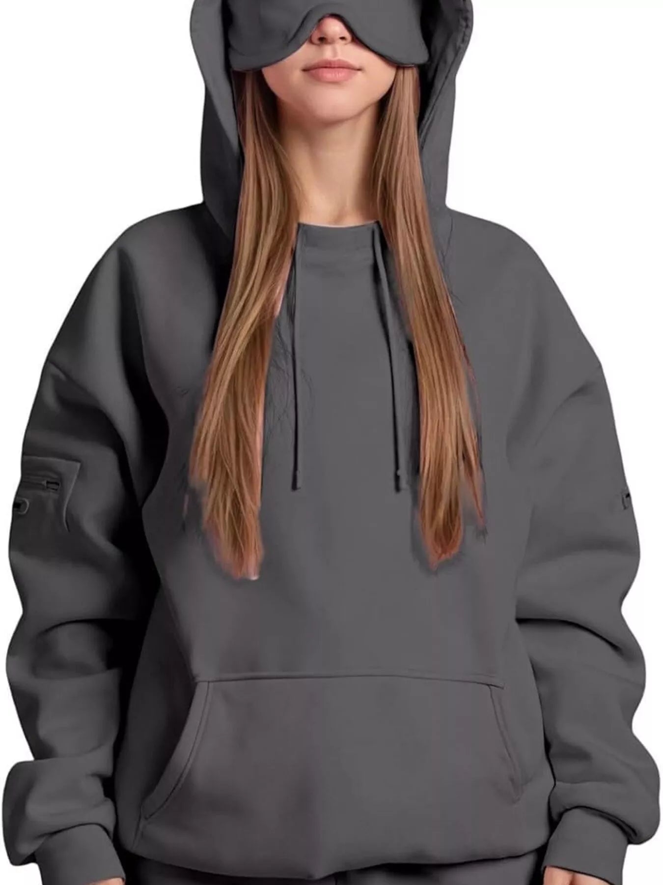Sarah Express Women's Oversized Kangaroo Pocket Long Sleeve Hoodie Plus Size
