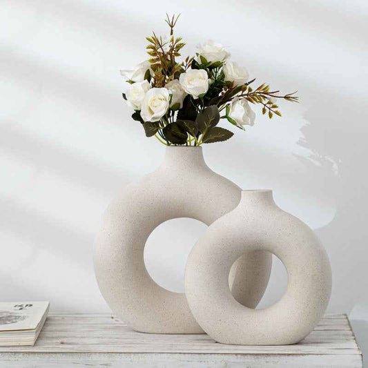 Sarah Express Frosted Porcelain Biscuit Vase - Modern Flower Arranging Device
