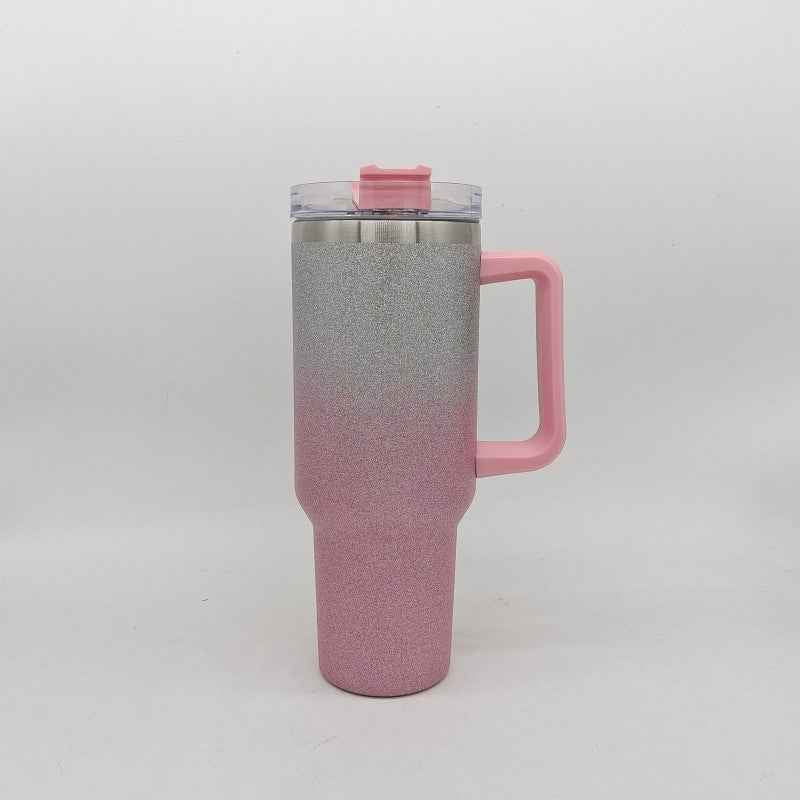 Sarah Express Stainless Steel Vacuum Insulated Water Bottle - Large Capacity Double Layer Thermal Cup 27.5cm Gradient Pink
