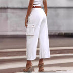 Sarah Express Wide Leg Trousers High Waist Contrast Belt Professional Pants