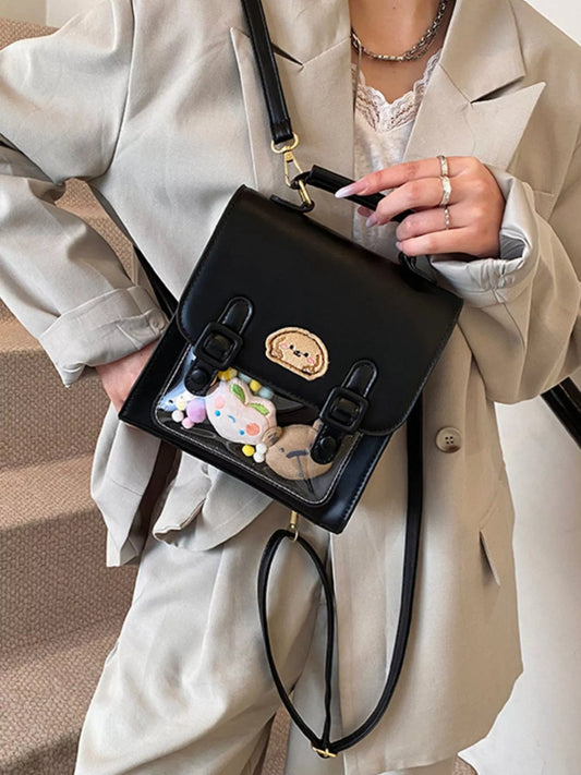 Sarah Express Mini Cartoon Patch Backpack - Cute PU Leather Small Backpack Bag