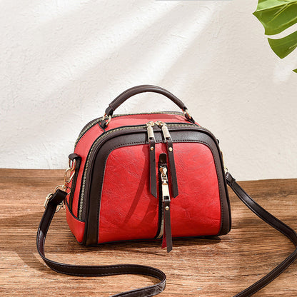 Sarah Express Womens Quilted Oval Crossbody Bag – Vintage Tote & Shoulder Bag Red