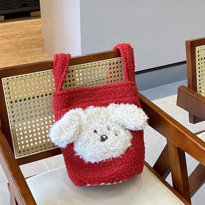 Sarah Express Women's Cute Dog Plush Crossbody Bag