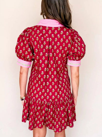 Sarah Express Women's Floral Print Ruffle Hem Mini Dress