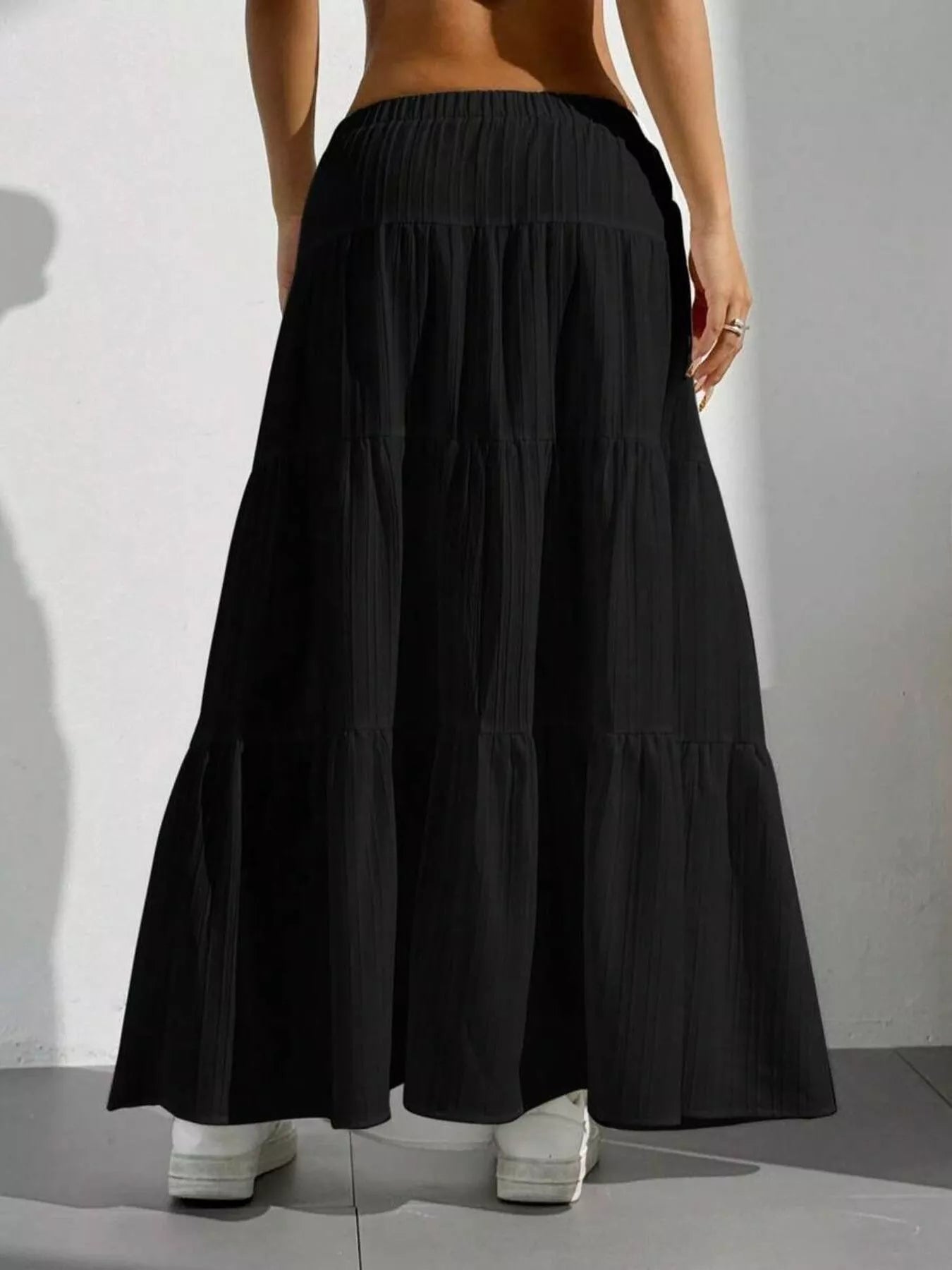 Sarah Express Women's Flowy Tiered Maxi Skirt