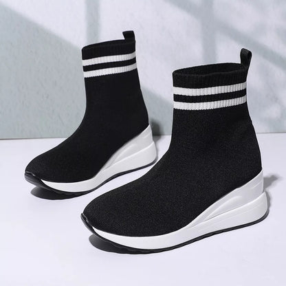 Sarah Express Women's Breathable Mesh Ankle Boots - Mid Heel Casual Boots