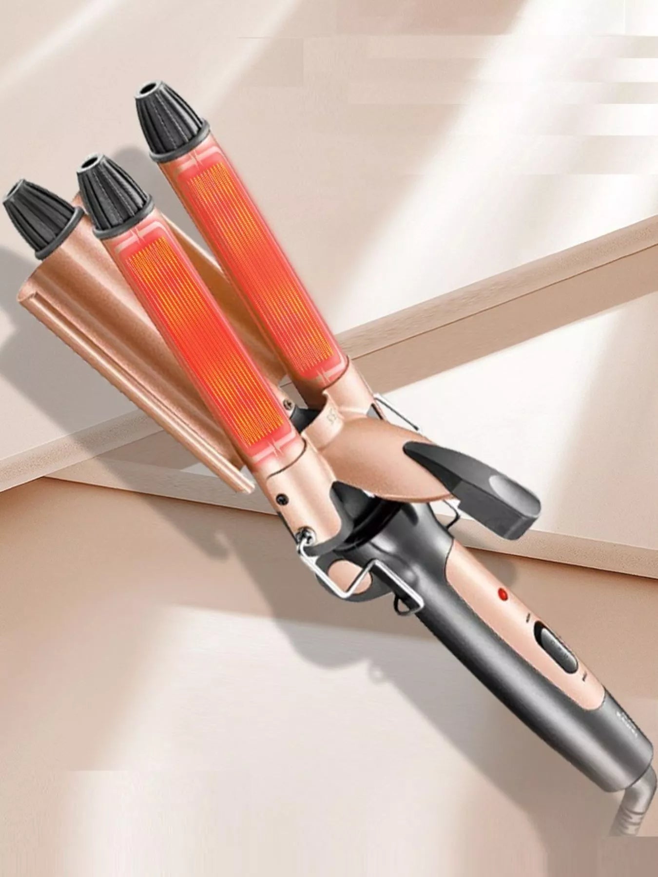Sarah Express 3-Barrel Curling Iron - Professional Triple Barrel Hair Waver for Beach Waves