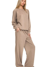 Sarah Express Women’s Scuba Sweatshirt and Palazzo Pants Lounge Set