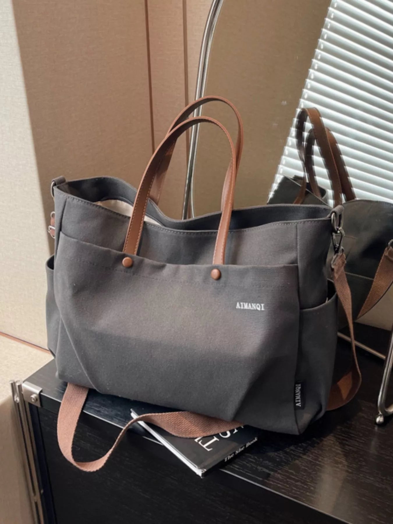 Sarah Express Women's Canvas Tote Crossbody Bag - Large Capacity Shoulder Handbag