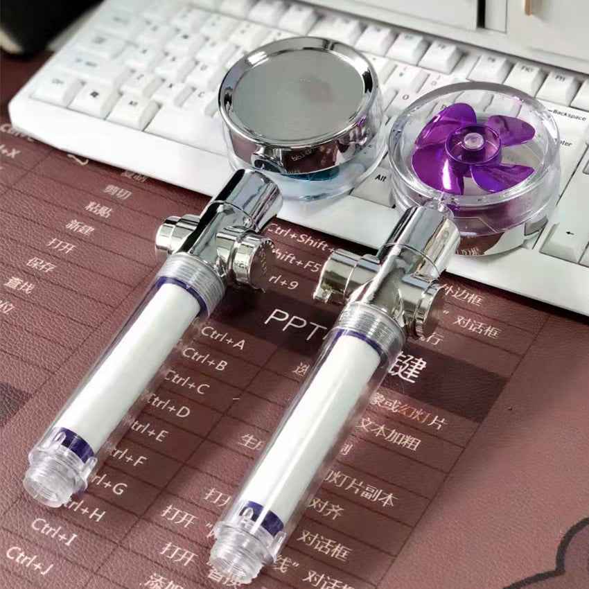 Sarah Express Turbo Propeller Shower Head - 360° High Pressure Water Saving Rainfall Showerhead Purple
