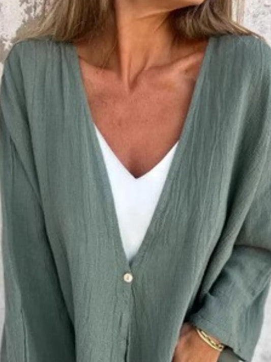 Sarah Express Women's Oversized Button-Up Cardigan - Plus Size Cozy Knit Sweater