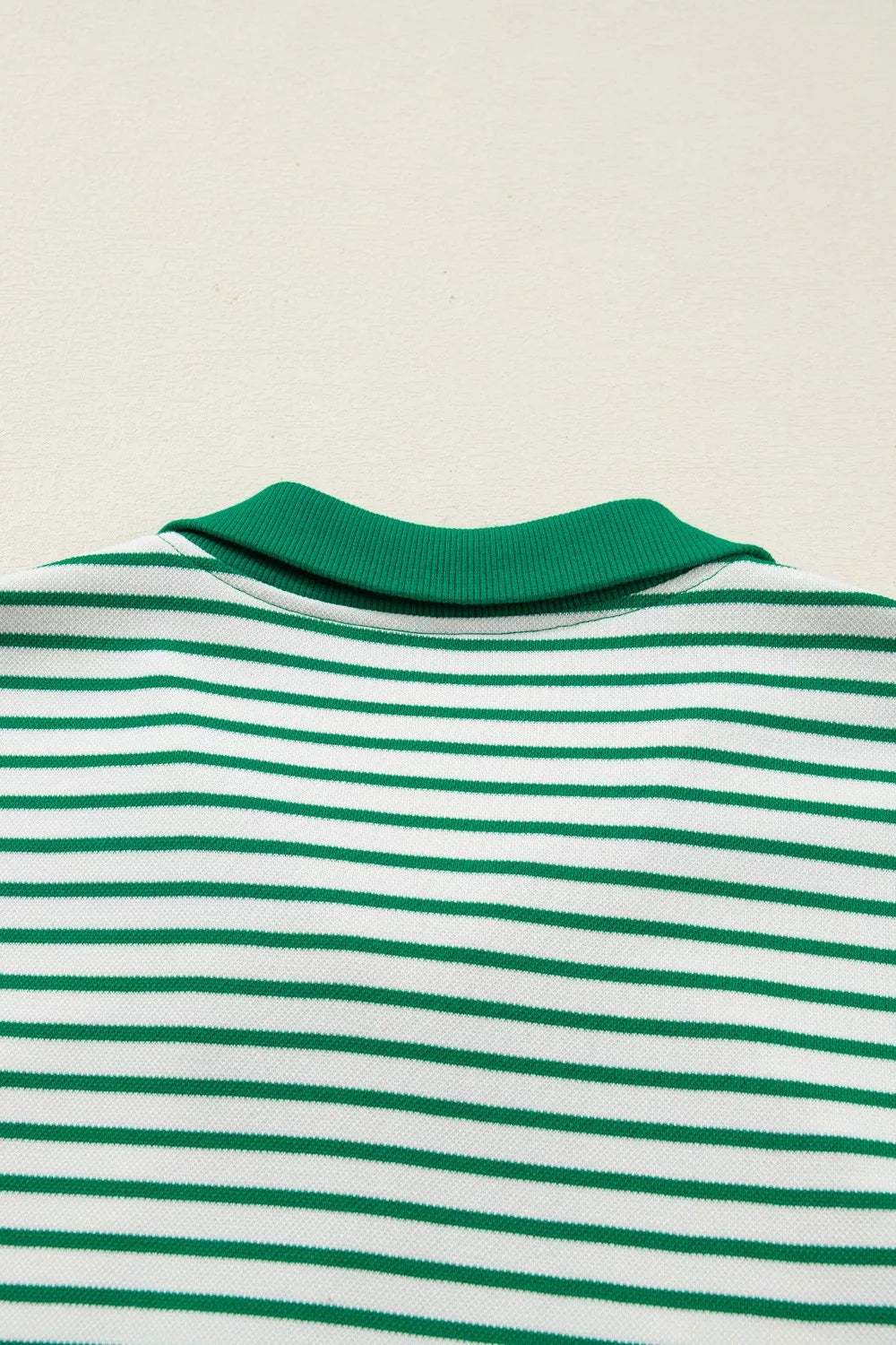 Sarah Express Women's Stripe Quarter Zip Polo Collar T-Shirt Dress with Pockets