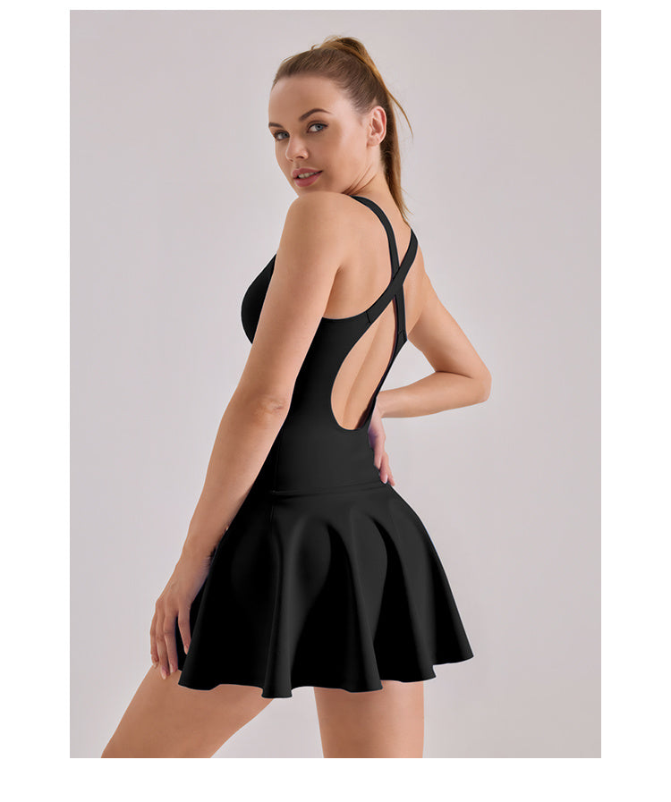 Sarah Express Women's High-Stretch Bodycon Mini Dress Anti-Ride-Up Athletic Sporty Summer Dress