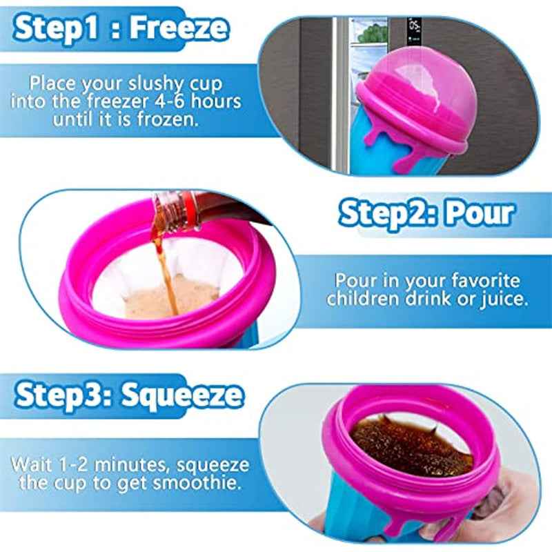 Sarah Express Quick-Freeze Slushy Maker Cup - 500ml Homemade Smoothie & Slush Ice Cream Maker