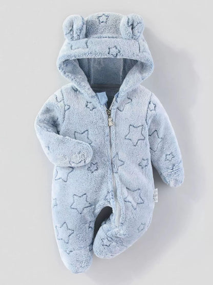 Sarah Express Children's Plush Hooded One-Piece Light Blue
