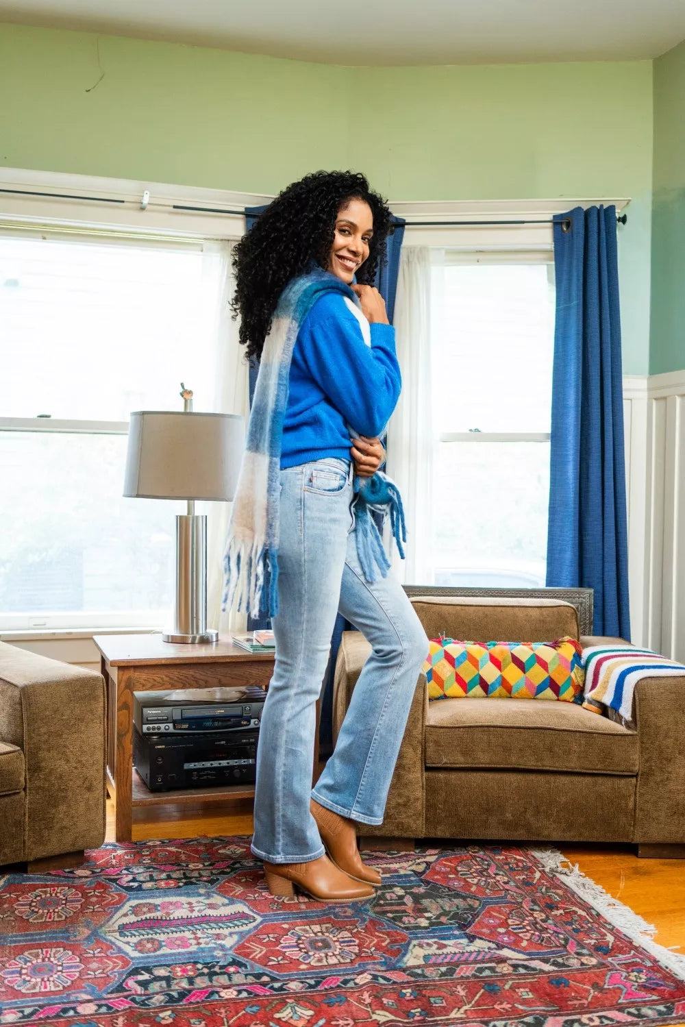 Sarah Express Women's Mid Rise Thermal Bootcut Jeans