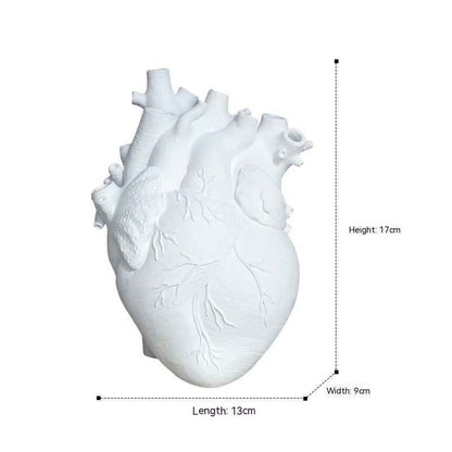 Sarah Express Nordic Heart Flower Vase Resin Sculpture Desktop Planter Home Decor Ornament White Small