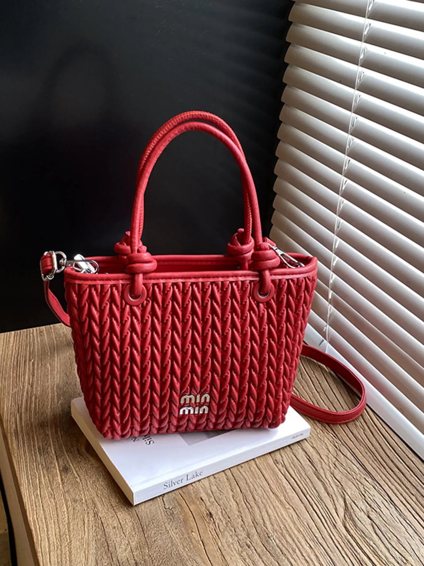 Sarah Express Women's Braided Leather Crossbody Bag - Small PU Leather Shoulder Purse Red ONESIZE