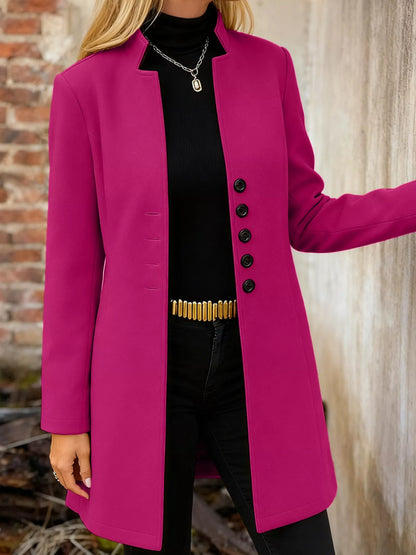 Sarah Express Women's Longline Button-Down Shirt Jacket with Pockets