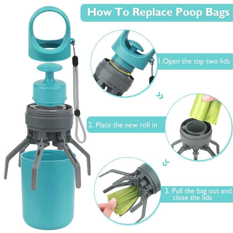 Sarah Express Dog Pooper Scooper with Built-in Bag Dispenser - Portable Pet Waste Pickup Tool