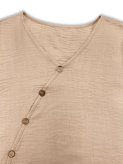 Sarah Express Women's Plus Size V-Neck Long Sleeve Top and Pants Set