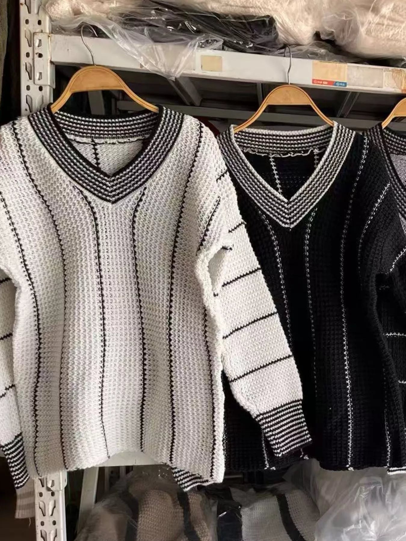 Sarah Express Women's V-Neck Textured Knit Sweater Plus Size