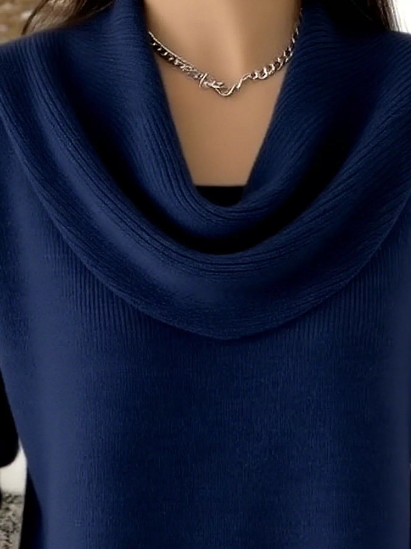 Sarah Express Women's Cowl Neck Solid Color Sweater Plus Size