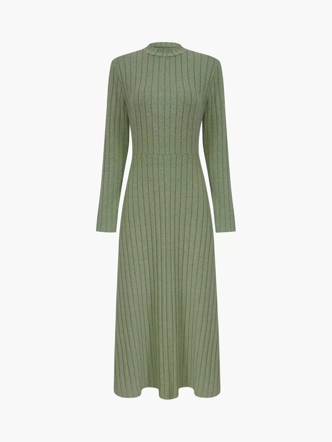 Sarah Express Women's Ribbed Knit Long Sleeve Midi Dress