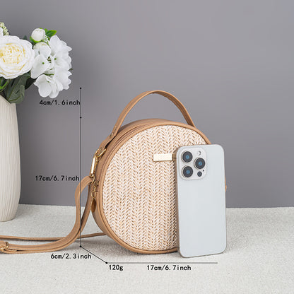 Sarah Express Woven Straw Round Bag