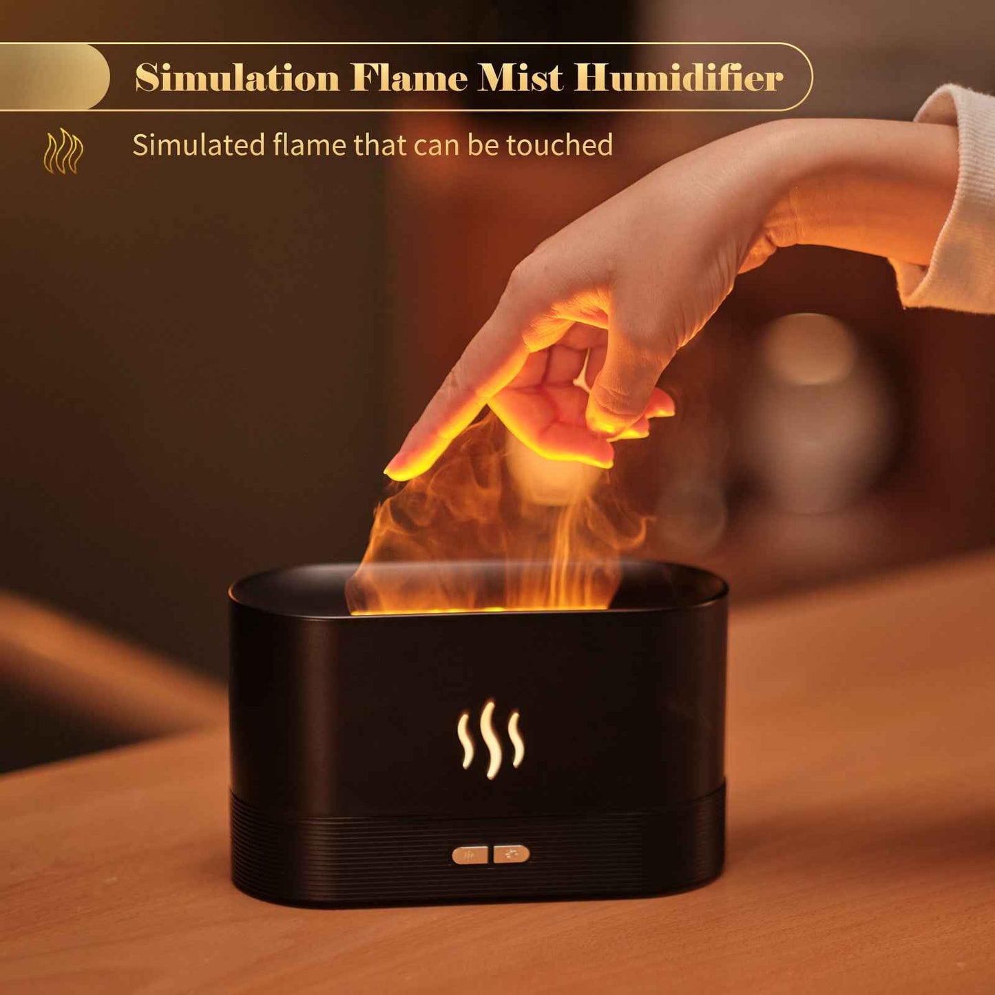 Sarah Express Flame Effect Aroma Diffuser Humidifier with LED Light - Ultrasonic Essential Oil Diffuser for Home Office Spa Yoga